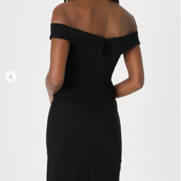 Lulus Glam Black Off-the-Shoulder Bodycon Dress Size Large - Picture 2 of 11